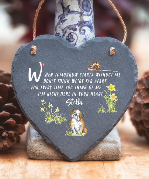 Bulldog - Personalised When Tomorrow Starts - Slate Heart